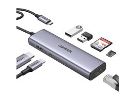 UGREEN CM889 6 az 1-ben USB-C – HDMI, 4K, 3x USB, 100 W PD