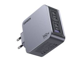 UGREEN Nexode Pro fali töltő, 160W, GaN, USB + 3x USB-C (szürke)