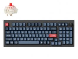 Keychron V5 Max Bluetooth / vezeték nélküli HU Gateron Jupiter Red mechanikus billentyűzet, fekete (V5M-D1Z-HU)