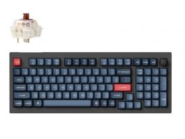 Keychron V5 Max Bluetooth / vezeték nélküli HU Gateron Jupiter Brown mechanikus billentyűzet, fekete (V5M-D3Z-HU)