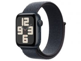 Apple Watch SE2 v3 GPS 40mm (MXEA3QH/A) Éjfekete alumíniumtok, tintaszínű sportpánt