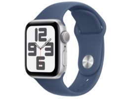 Apple Watch SE2 v3 GPS 40mm (MXEC3QH/A) ezüstszínű alumíniumtok, denimszínű sportszíj S/M