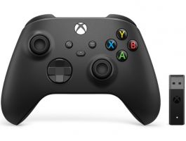 Microsoft Xbox Series Gamepad, kontroller, Carbon Black + Vezeték nélküli adapter Windows 10-hez