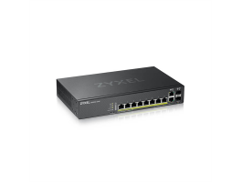 ZYXEL Switch 8x1000Mbps (8xPOE) + 2xGigabit kombó SFP, Menedzselhető Rackes, GS220-10HP-EU0101F