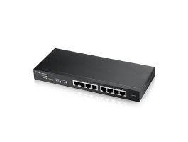 ZYXEL Switch 8x1000Mbps, Fémházas, Menedzselhető (8GbE port), GS1915-8-EU0101F