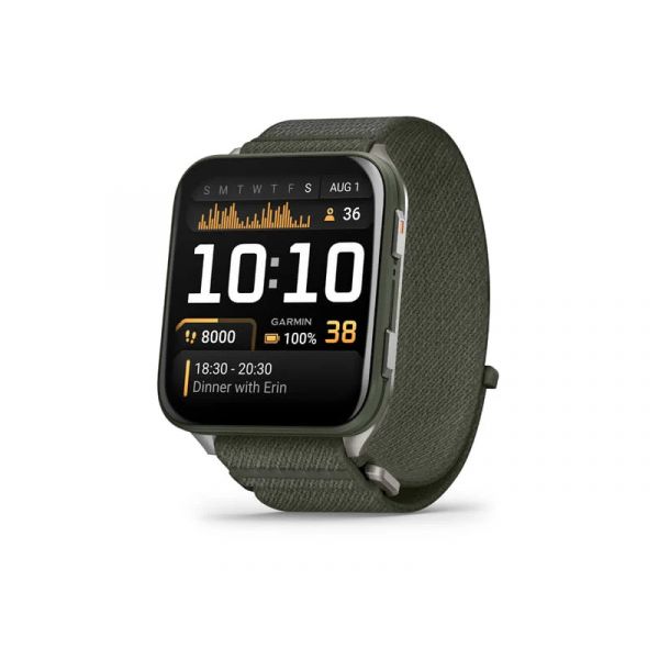 Garmin Venu X1 Moss Titanium, Moss comfortfit nylon band (010-02980-03)