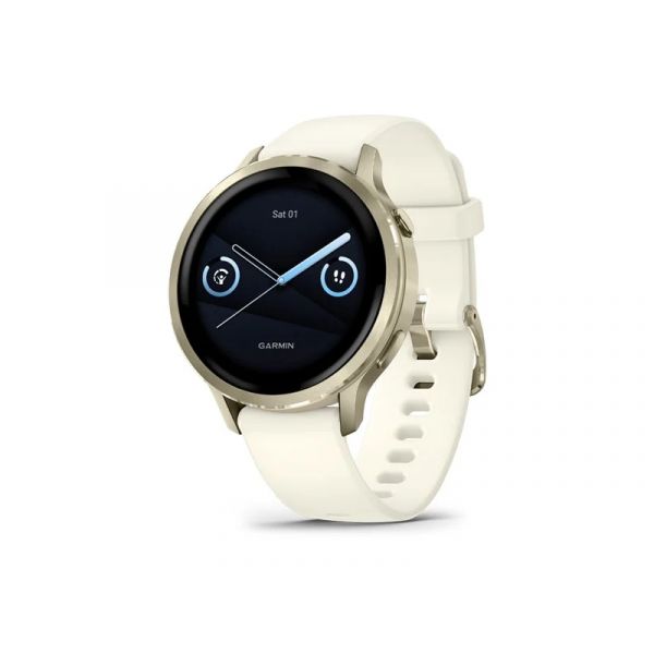 Garmin Venu 4 - 41 mm, Lunar Gold, Ivory silicone band (010-03013-00)