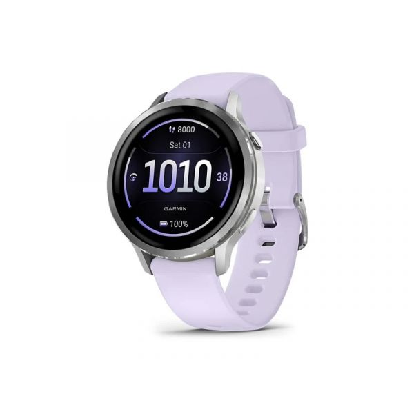 Garmin Venu 4 - 41 mm, Silver, Purple silicone band (010-03013-01)