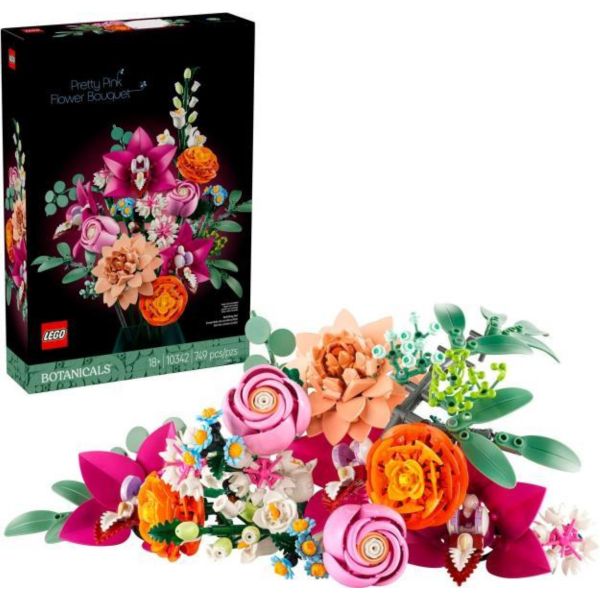 LEGO Botanicals Rózsaszín virágcsokor, virágdekoráció (10342)