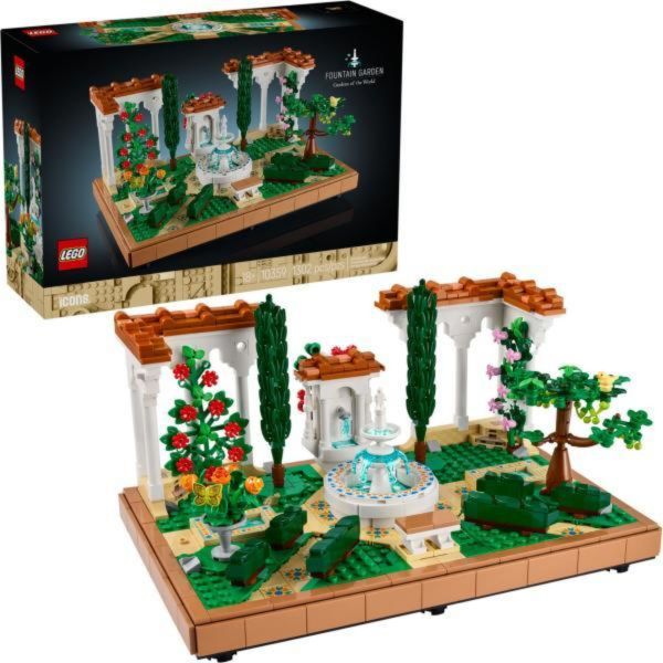 LEGO Icons Kert szökőkutakkal, otthoni és lakásdekoráció, építőszett felnőtteknek (10359)
