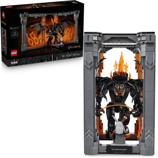 LEGO Icons Könyvkuckó: A Gyűrűk Ura: Balrog, dekorációs szett a könyvespolcra (10367)