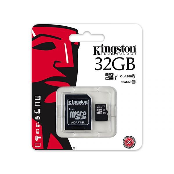 KINGSTON microSDXC Memoriakartya 32GB + adapter