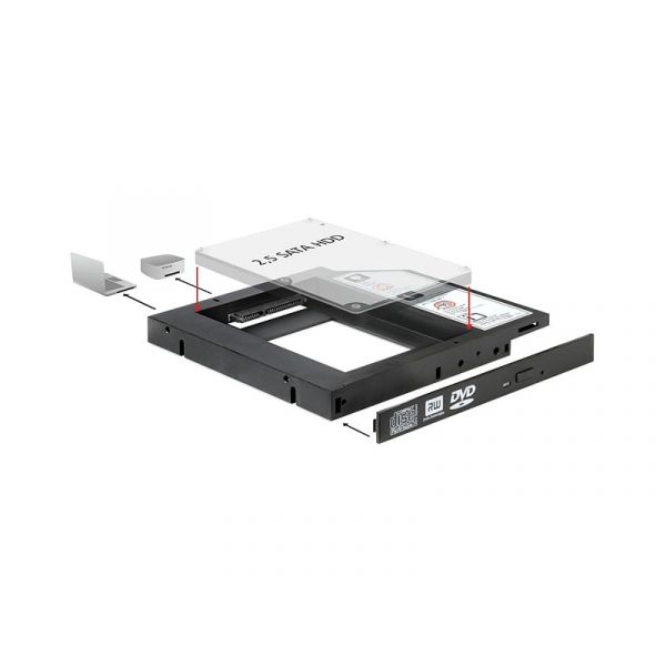 DELOCK Átalakító Slim SATA 5.25 illesztő-keret 1x2.5 SATA HDD-hez
