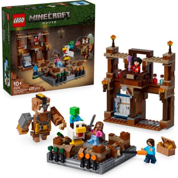 LEGO Minecraft Küzdőtér az erdei háznál, gamerjáték mobfigurákkal (21272)