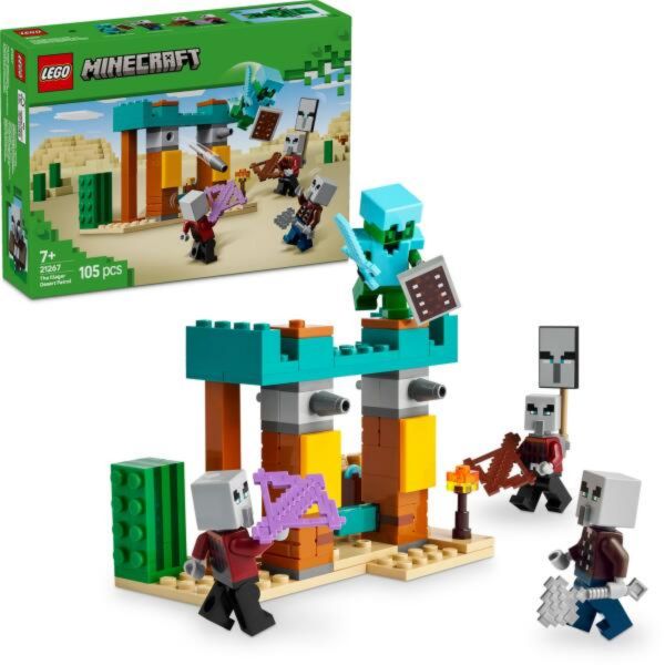 LEGO Minecraft Illagerek őrjárata a sivatagban, gamerszett gyerekeknek (21267)