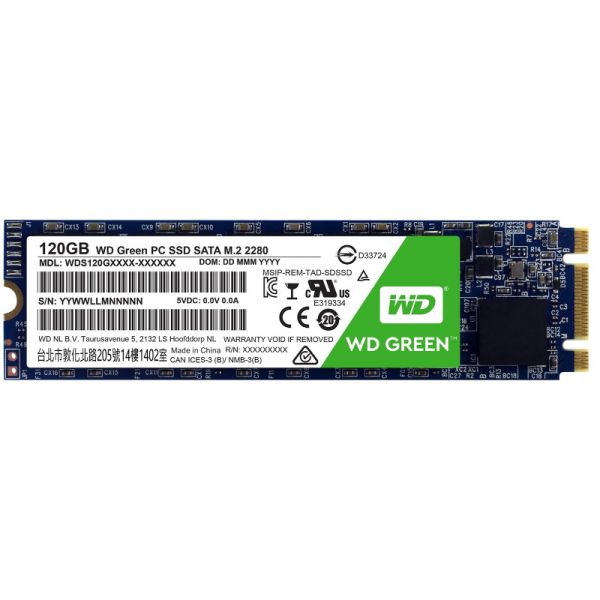 WESTERN DIGITAL M.2 SATA Green SSD (WDS120G1G0B) 120GB