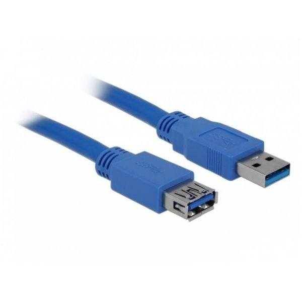 DELOCK kábel USB 3.0 hosszabbító A-A male-female, 2m (82539) kék