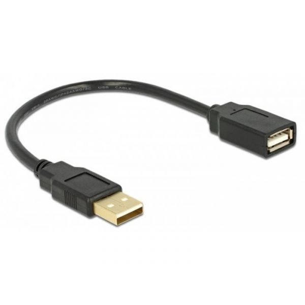 DELOCK USB 2.0 male/female hosszabbító kábel, 15cm (82457)