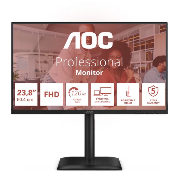 AOC IPS 120Hz FHD monitor 23.8" 24E4CV pivot, hangszóró