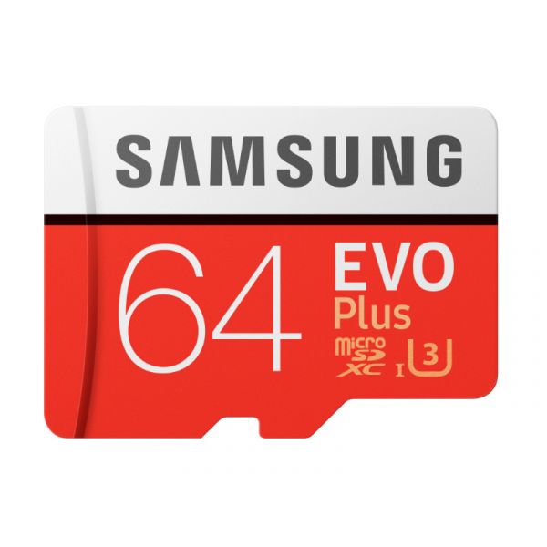 Samsung EVO Plus 64GB MicroSDXC CLASS 10 UHS-I U3 Memóriakártya + Adapter (OSAM-MB-MC64GA-EU)
