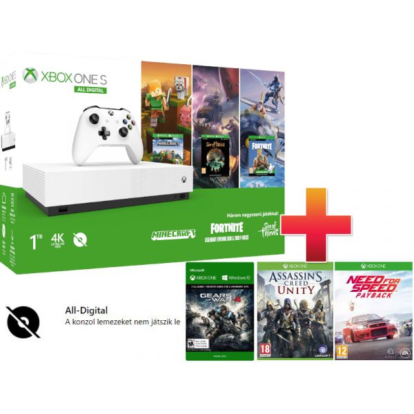 Xbox One S 1TB All-Digital Edition Családi Csomag (6 játékkal)