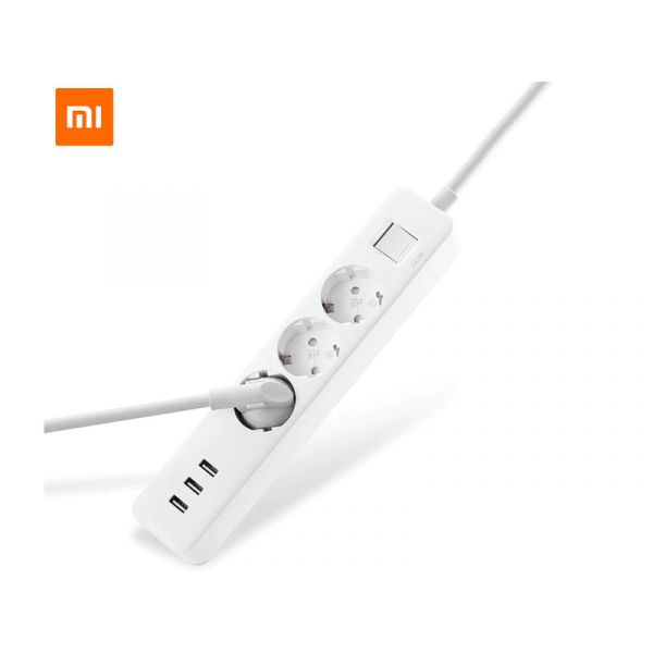 Xiaomi Mi Power Strip túlterhelés védett 3-as elosztó + 3x USB töltő (NRB4030GL) Fehér