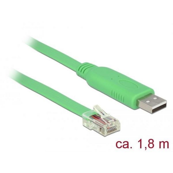 DELOCK USB 2.0 Type-A male to 1x Soros RS-232 RJ45 male kábel, 1.8m (62960)