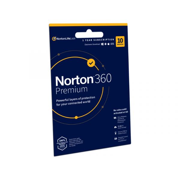 Norton 360 Premium Vírusirtó 75 GB 10 Eszköz 1 Év (Letölthető) (21416702)