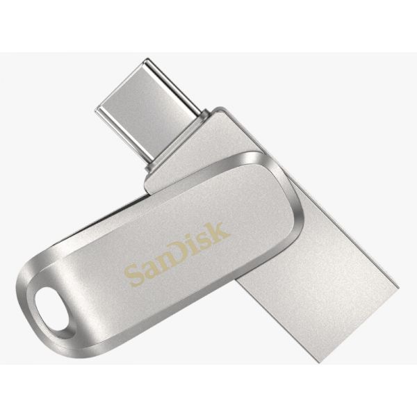 SanDisk Ultra Dual Drive Luxe USB Type-C pendrive, 128GB (SDDDC4-128G-G46) Ezüst