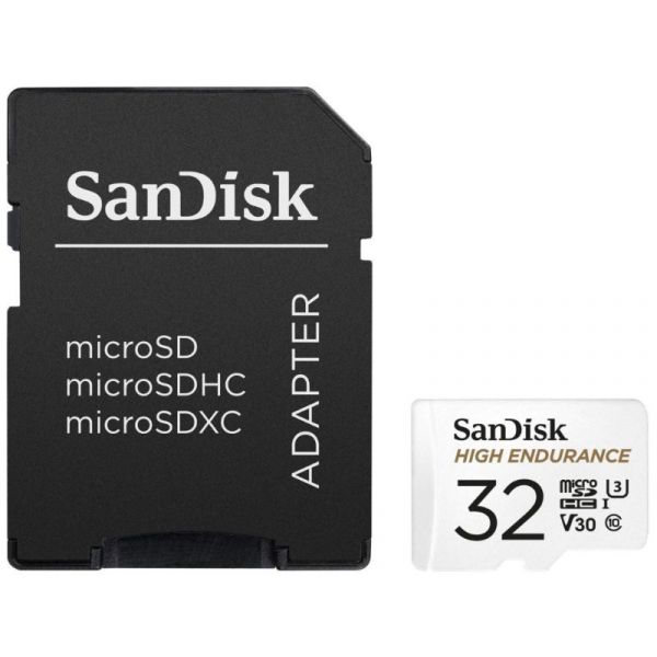 Sandisk High Endurance U3 32 GB MicroSDHC Memóriakártya + Adapter (SDSQQNR-032G-GN6IA)