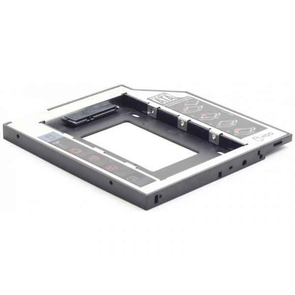 Gembird 2,5 --> 5,25 HDD beépítő keret Notebook-hoz 9,5 mm (MF-95-01)