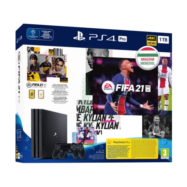 Sony PlayStation 4 Pro 1TB (PS4 Pro 1TB) + FIFA 21 + DualShock 4 Controller Játékkonzol