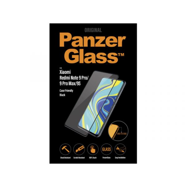 Panzerglass Xiaomi Redmi Note 9 Pro, 9 Pro Max, 9S Tokbarát Kijelzővédő Üvegfólia (5711724080289) Fekete