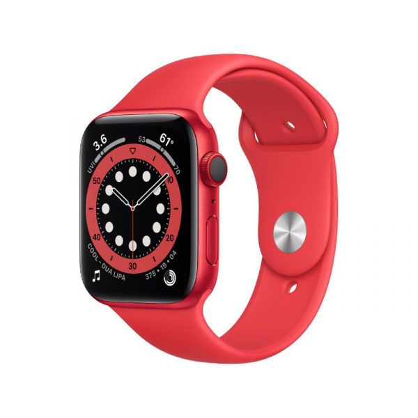 Apple Watch S6 GPS + Cellular 44mm (M09C3HC/A) PRODUCT(RED) Alumíniumtok, PRODUCT(RED) sportszíj