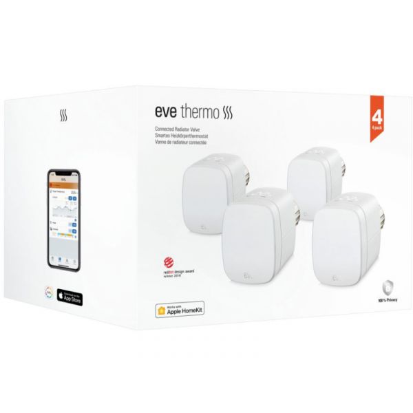 Elgato EVE Thermo Okos termosztát Chipset 2020 4 db (10EBP1701-4X) Fehér
