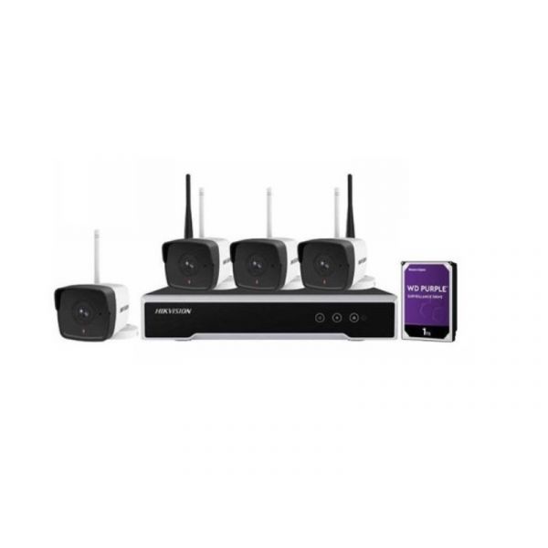 Hikvision 2MP H.264 Bullet Wi-Fi NVR Kit - NK42W0-1T(WD)