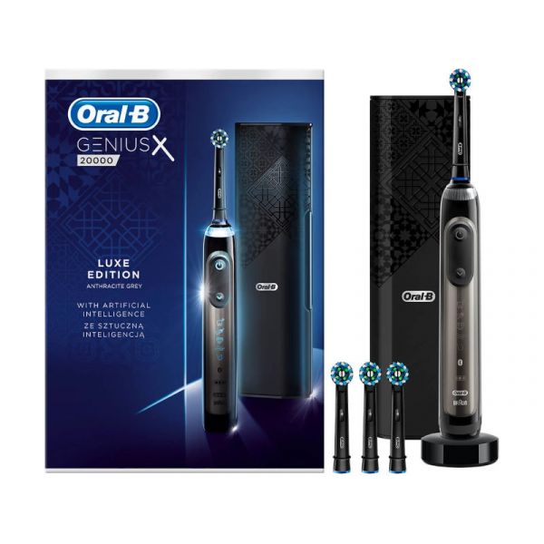 Oral-B Genius X Anthracit szürke  elektromos fogkefe CrossAction fejjel - Luxe edition (10PO010248)