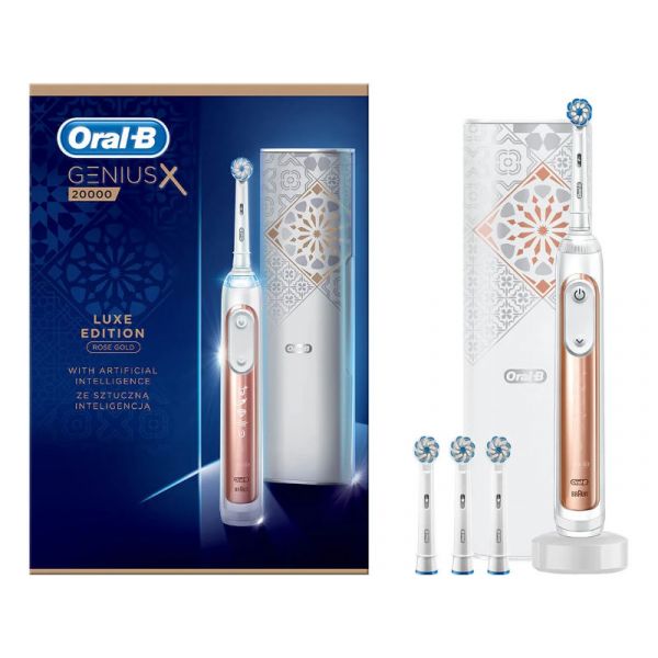 Oral-B Genius X Rose Gold elektromos fogkefe Sensitive fejjel - Luxe edition (10PO010249)