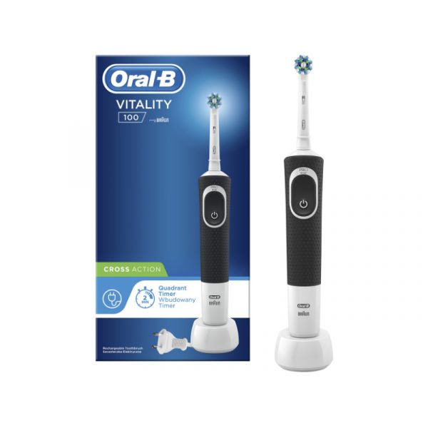 Oral-B D100 Vitality elektromos fogkefe CrossAction fejjel, fekete (10PO010201)