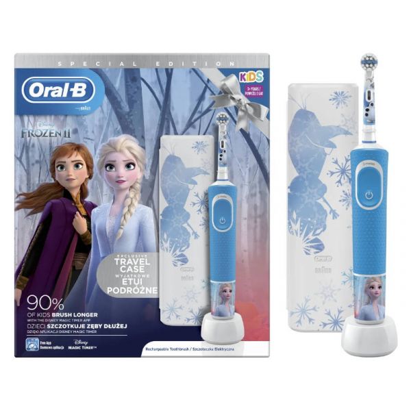 Oral-B D100 Vitality Kids gyerek fogkefe - Frozen II + útitok (10PO010291)