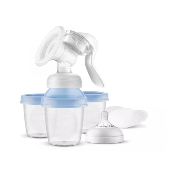 Philips Avent Natural SCF430/13 kézi mellszívó cumisüveggel és VIA pohárral