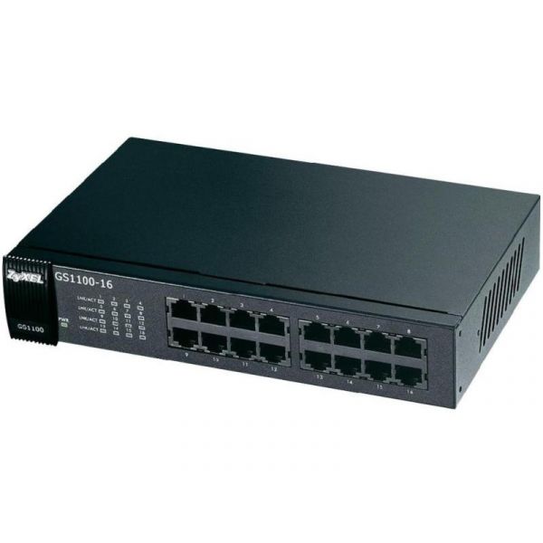 Zyxel GS1100-16-EU0103F 16 Portos Fémházas Rackes Switch