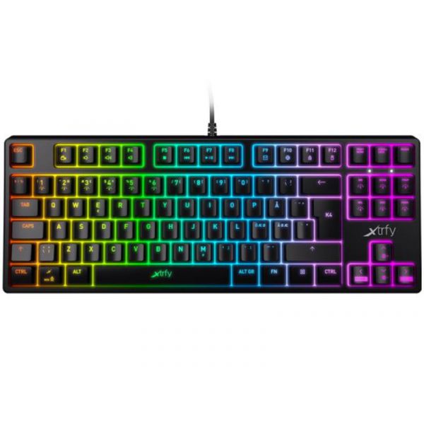 Xtrfy K4 TKL RGB USB Angol Mechanikus Gaming Billentyűzet Kailh Red (1172) Fekete