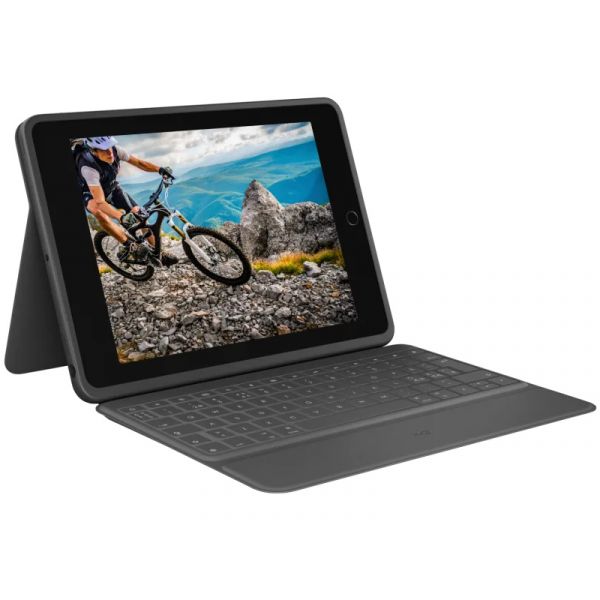 Logitech Rugged Folio billentyűzettok Smart Connectorral, iPad 7, 8, 9.generációhoz (920-009319) Grafitszürke, UK