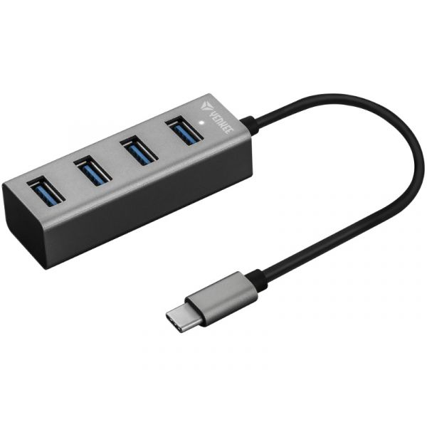 Yenkee YHB C430 Alumínium 4-portos USB Elosztó, USB-C csatlakozóval (45015552)