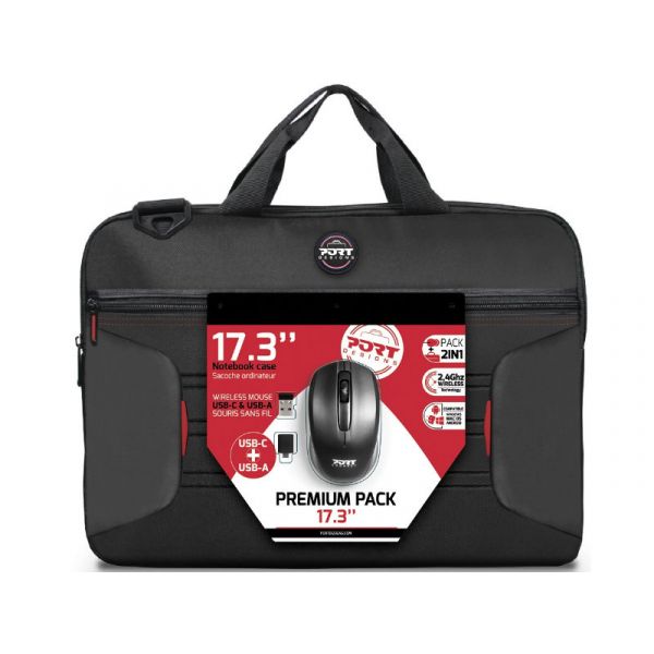 Port Designs 17,3" Premium Pack Notebook Táska Vezeték Nélküli Egérrel (501874)