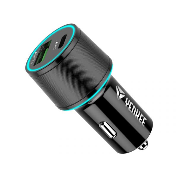 YENKEE YAC 2142 QC 3.0 és PD 18W USB autós töltő (30017863) fekete