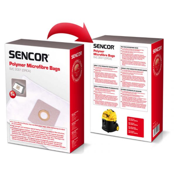 Sencor 5db-os porzsák szett SVC 3001 porszívóhoz