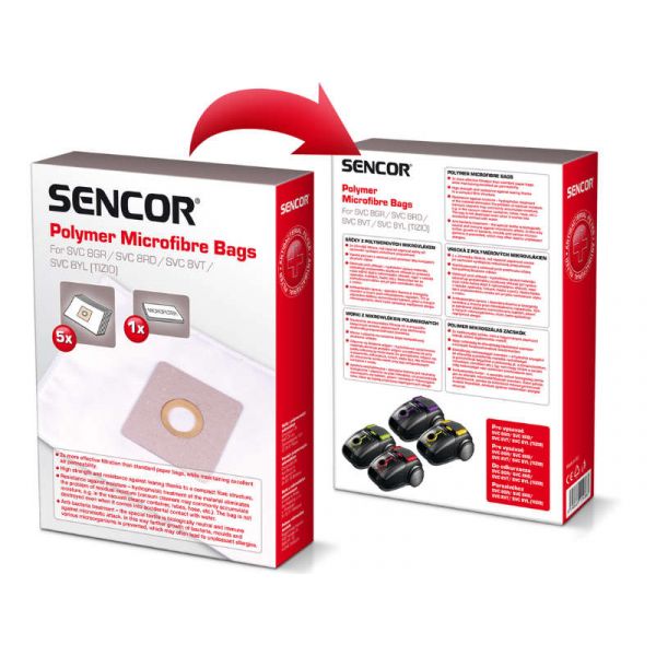 Sencor papír porzsák SVC 8 porszívóhoz, 5db