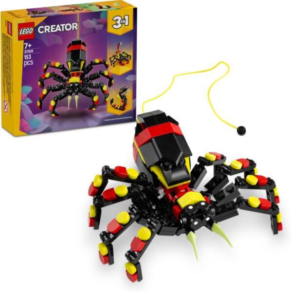 LEGO Creator 3 az 1-ben Vadállatok: Meglepetésekkel teli pók, játékkészlet (31159)